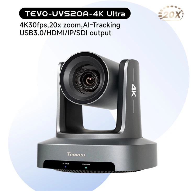 کم قیمت 4K آٹو ٹریکنگ SDI USB IP 20X PTZ کانفرنس کیمرا